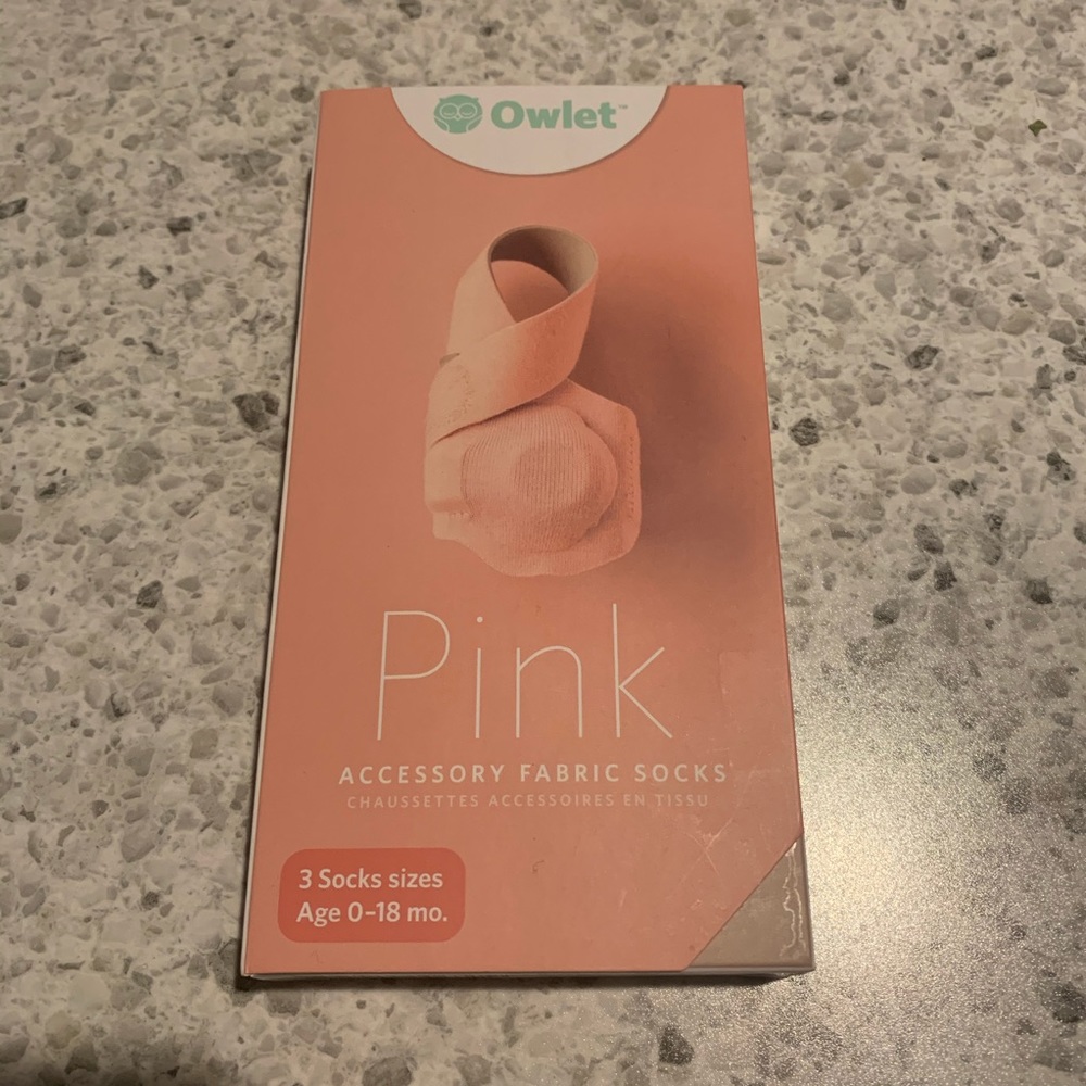 Pink owlet sock